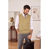 image:imageCOOFANDY Mens Sleeveless Sweater Vest VNeck Solid Cotton PulloverKhaki