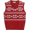 image:imageCOOFANDY Mens Sleeveless Sweater Vest VNeck Solid Cotton PulloverRed and White Snowflakes