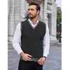 image:imageCOOFANDY Mens Sleeveless Sweater Vest VNeck Solid Cotton PulloverStripes White