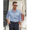 image:imageCOOFANDY Mens Stretch Dress Shirts Long Sleeve Button Down Shirt Regular Fit Formal Business ShirtsBlue Stripeblack Dot