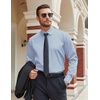 image:imageCOOFANDY Mens Stretch Dress Shirts Long Sleeve Button Down Shirt Regular Fit Formal Business ShirtsBlue Stripeblack Dot