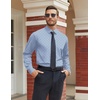 image:imageCOOFANDY Mens Stretch Dress Shirts Long Sleeve Button Down Shirt Regular Fit Formal Business ShirtsBlue Stripeblack Dot