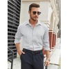 image:imageCOOFANDY Mens Stretch Dress Shirts Long Sleeve Button Down Shirt Regular Fit Formal Business ShirtsWhiteblue