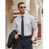 image:imageCOOFANDY Mens Stretch Dress Shirts Long Sleeve Button Down Shirt Regular Fit Formal Business ShirtsWhiteblue