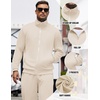 image:imageCOOFANDY Mens Tracksuit Casual Sweatsuit 2 Piece Full Zip Jogging Suit SetCream