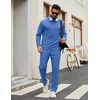 image:imageCOOFANDY Mens Tracksuits 2 Piece Athletic Sweatsuit Quarter Zip PulloverBlue