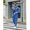 image:imageCOOFANDY Mens Tracksuits 2 Piece Athletic Sweatsuit Quarter Zip PulloverBlue