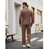 image:imageCOOFANDY Mens Tracksuits 2 Piece Athletic Sweatsuit Quarter Zip PulloverBrown