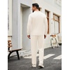 image:imageCOOFANDY Mens Tracksuits 2 Piece Athletic Sweatsuit Quarter Zip PulloverCream
