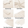 image:imageCOOFANDY Mens Tracksuits 2 Piece Athletic Sweatsuit Quarter Zip PulloverCream