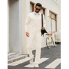 image:imageCOOFANDY Mens Tracksuits 2 Piece Athletic Sweatsuit Quarter Zip PulloverCream