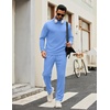 image:imageCOOFANDY Mens Tracksuits 2 Piece Athletic Sweatsuit Quarter Zip PulloverLight Blue