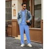 image:imageCOOFANDY Mens Tracksuits 2 Piece Athletic Sweatsuit Quarter Zip PulloverLight Blue