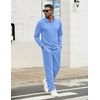 image:imageCOOFANDY Mens Tracksuits 2 Piece Athletic Sweatsuit Quarter Zip PulloverLight Blue
