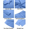 image:imageCOOFANDY Mens Tracksuits 2 Piece Athletic Sweatsuit Quarter Zip PulloverLight Blue