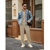 image:imageCOOFANDY Mens Tracksuits 2 Piece Athletic Sweatsuit Quarter Zip PulloverLight Khaki