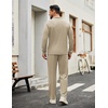 image:imageCOOFANDY Mens Tracksuits 2 Piece Athletic Sweatsuit Quarter Zip PulloverLight Khaki