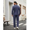 image:imageCOOFANDY Mens Tracksuits 2 Piece Athletic Sweatsuit Quarter Zip PulloverNavy Blue