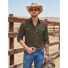 image:imageCOOFANDY Mens Western Cowboy Shirts Casual Button Down Shirt Long SleeveDark Green