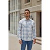 image:imageCOOFANDY Mens Western Cowboy Shirts Casual Button Down Shirt Long SleeveLight Blue Plaid