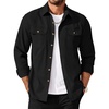 image:imageCOOFANDY Mens Long Sleeve Button Up Shirt Jacket with Flap PocketsBlack