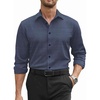 image:imageCOOFANDY Mens Stretch Dress Shirts Long Sleeve Button Down Shirt Regular Fit Formal Business ShirtsNavywhite