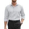image:imageCOOFANDY Mens Stretch Dress Shirts Long Sleeve Button Down Shirt Regular Fit Formal Business ShirtsWhiteblue