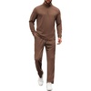 image:imageCOOFANDY Mens Tracksuits 2 Piece Athletic Sweatsuit Quarter Zip PulloverBrown