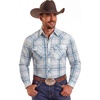 image:imageCOOFANDY Mens Western Cowboy Shirts Casual Button Down Shirt Long SleeveLight Blue Plaid