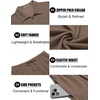 image:imageCOOFANDY Mens 2 Pieces Outfits Quarter Zip Polo Shirt and Shorts Set Casual Summer TracksuitBrown