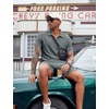 image:imageCOOFANDY Mens 2 Pieces Outfits Quarter Zip Polo Shirt and Shorts Set Casual Summer TracksuitDark Grey
