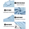 image:imageCOOFANDY Mens 2 Pieces Outfits Quarter Zip Polo Shirt and Shorts Set Casual Summer TracksuitLight Blue