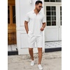 image:imageCOOFANDY Mens 2 Pieces Outfits Quarter Zip Polo Shirt and Shorts Set Casual Summer TracksuitWhite
