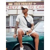image:imageCOOFANDY Mens 2 Pieces Outfits Quarter Zip Polo Shirt and Shorts Set Casual Summer TracksuitWhite