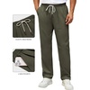 image:imageCOOFANDY Mens Casual Chino Pants Relaxed Fit Drawstring Elastic Waist Lightweight Pant Twill Pleated TrousersArmy Green