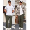 image:imageCOOFANDY Mens Casual Chino Pants Relaxed Fit Drawstring Elastic Waist Lightweight Pant Twill Pleated TrousersArmy Green
