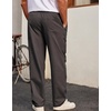 image:imageCOOFANDY Mens Casual Chino Pants Relaxed Fit Drawstring Elastic Waist Lightweight Pant Twill Pleated TrousersDark Gray