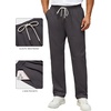 image:imageCOOFANDY Mens Casual Chino Pants Relaxed Fit Drawstring Elastic Waist Lightweight Pant Twill Pleated TrousersDark Gray