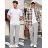image:imageCOOFANDY Mens Casual Chino Pants Relaxed Fit Drawstring Elastic Waist Lightweight Pant Twill Pleated TrousersGray