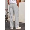 image:imageCOOFANDY Mens Casual Chino Pants Relaxed Fit Drawstring Elastic Waist Lightweight Pant Twill Pleated TrousersGray