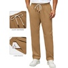 image:imageCOOFANDY Mens Casual Chino Pants Relaxed Fit Drawstring Elastic Waist Lightweight Pant Twill Pleated TrousersKhaki