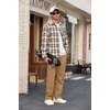 image:imageCOOFANDY Mens Casual Chino Pants Relaxed Fit Drawstring Elastic Waist Lightweight Pant Twill Pleated TrousersKhaki