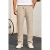 image:imageCOOFANDY Mens Casual Chino Pants Relaxed Fit Drawstring Elastic Waist Lightweight Pant Twill Pleated TrousersLight Khaki