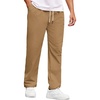 image:imageCOOFANDY Mens Casual Chino Pants Relaxed Fit Drawstring Elastic Waist Lightweight Pant Twill Pleated TrousersKhaki