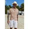 image:imageCOOFANDY Men Casual Button Down Shirts Short Sleeve Summer Beach Shirt Fashion Camp TopsKhaki