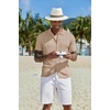 image:imageCOOFANDY Men Casual Button Down Shirts Short Sleeve Summer Beach Shirt Fashion Camp TopsKhaki