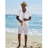 image:imageCOOFANDY Men Casual Button Down Shirts Short Sleeve Summer Beach Shirt Fashion Camp TopsWhite