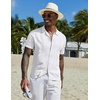image:imageCOOFANDY Men Casual Button Down Shirts Short Sleeve Summer Beach Shirt Fashion Camp TopsWhite