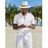 image:imageCOOFANDY Men Casual Button Down Shirts Short Sleeve Summer Beach Shirt Fashion Camp TopsWhite