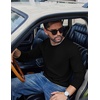 image:imageCOOFANDY Long Sleeve T Shirt Men Casual Shirts Tee Shirts Black Tees for Men Cotton Waffle Pullover
